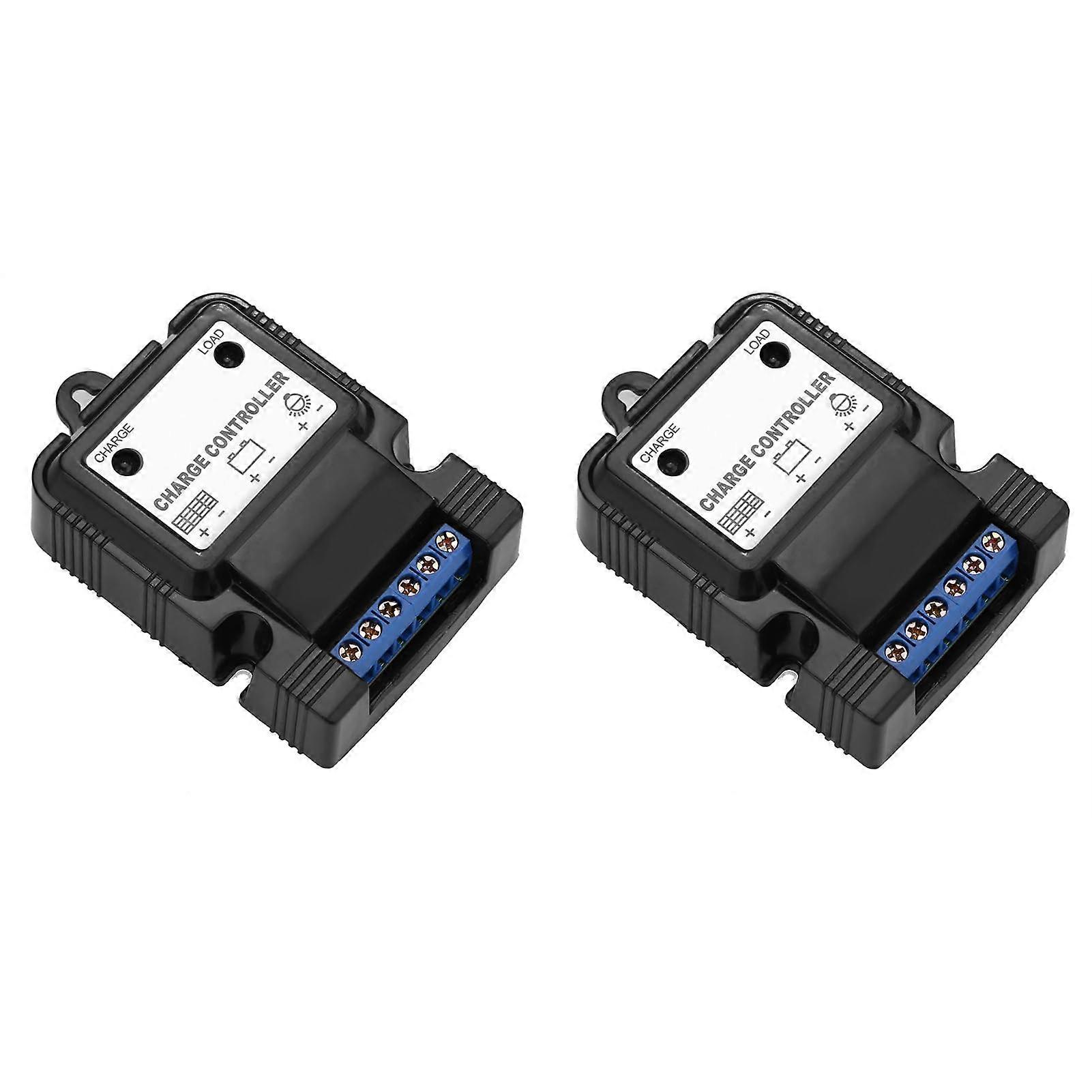 2pcs PWM 6V/12V Solar Charge Controller with LED Indicator and Smart Protection for Camping