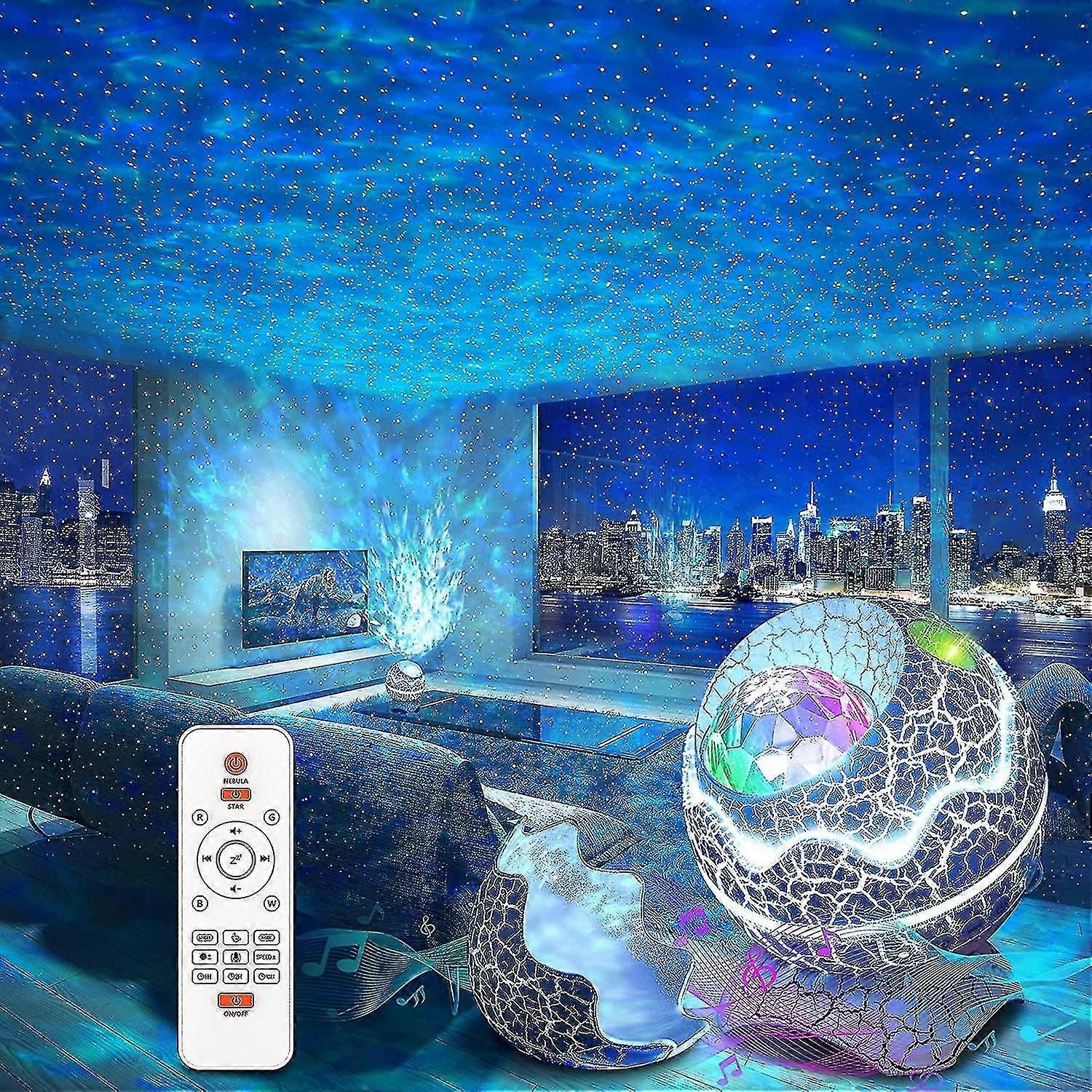 Rossetta Galaxy Projector For Bedroom, Remote Controlbluetooth Speaker