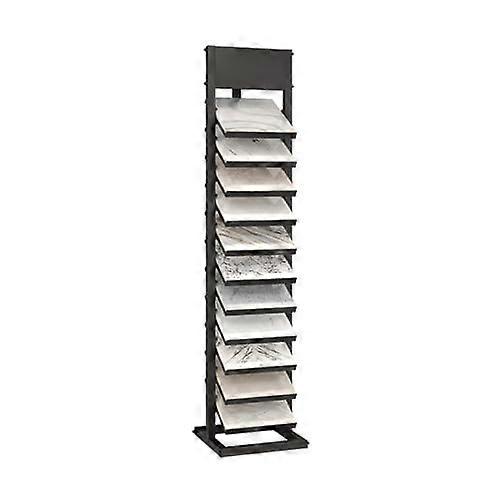 Large Tile Display Rack with MultiSize Holder, Durable Iron and AntiSlip Shelf for Showroom