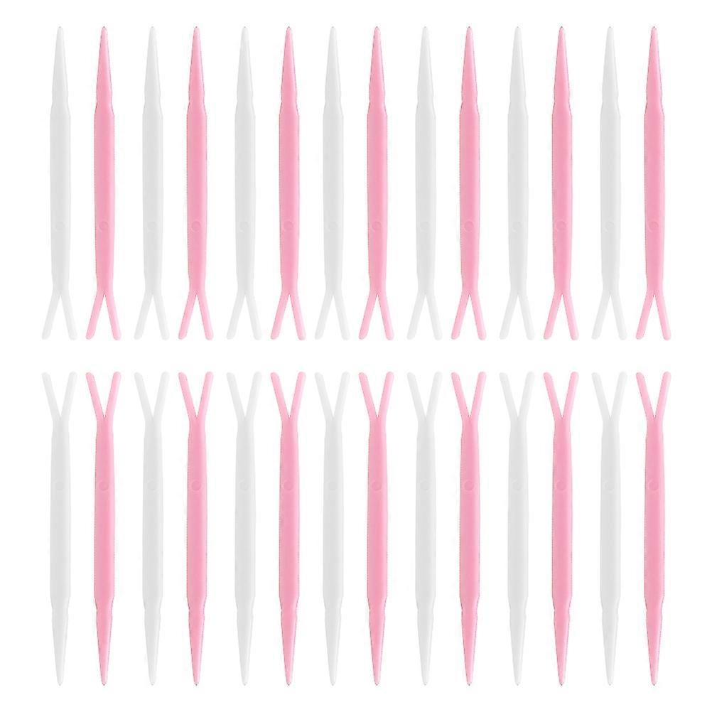 Double-Fold Eyelid Fork Makeup Fork for Women Use 100Pcs Assorted Color