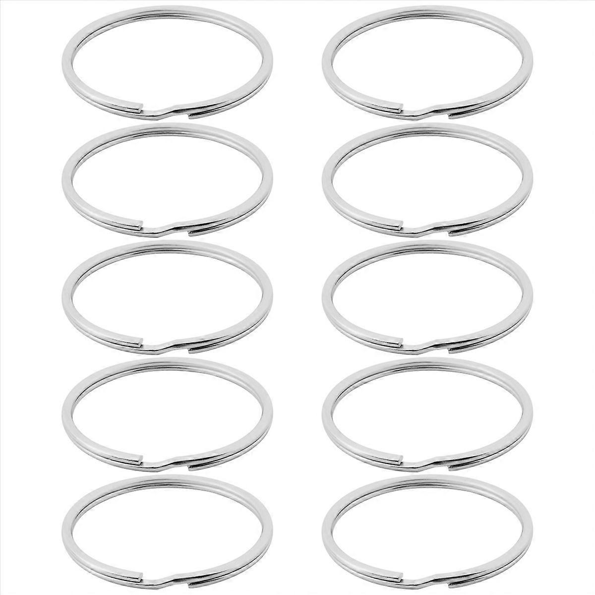 10X 50Mm Keyring Split Ring Set Large Nickel Key Loop Sprung Hoop