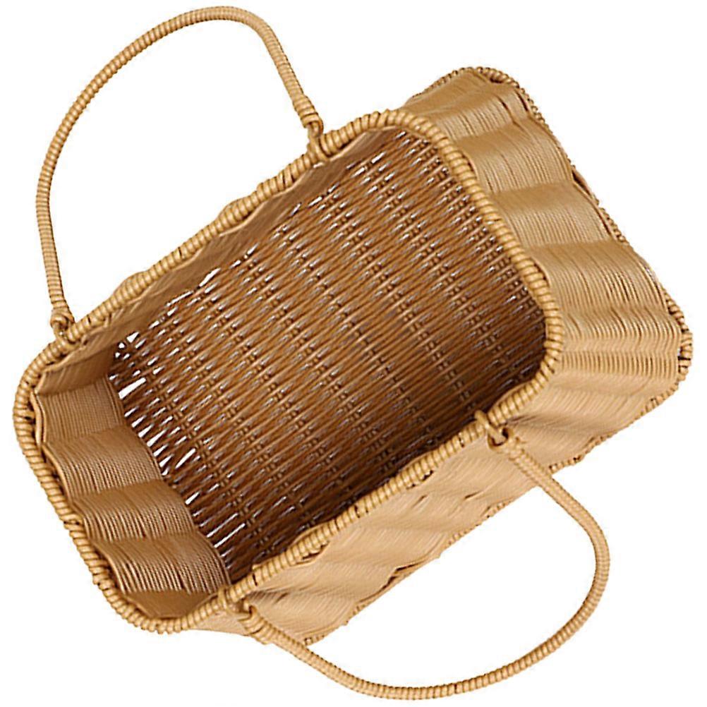 Khaki Multi-Function Shopping Basket for Household Storage Use