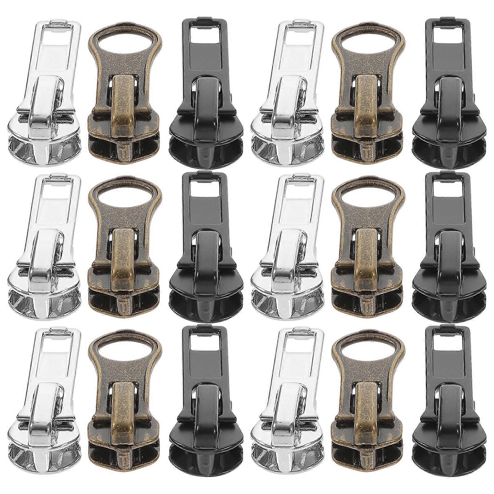 Metal Zipper Pulls Replacement Kit 57Pcs Multi-Purpose Slider Heads for DIY