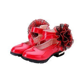 Kinderschoenen voor meisjes, prinsessen Mary Jane schoenen, herfstprinsessenschoenen met zachte zool, zwarte sportschoenen, rode schoenen voor middelbare scholieren, 10-11 jaar