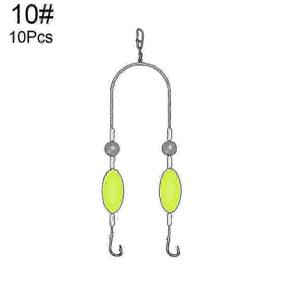 10x Double-Hook Reverse Bottom Rig Upgraded Version Boosts Hook Fishing Hook Set
