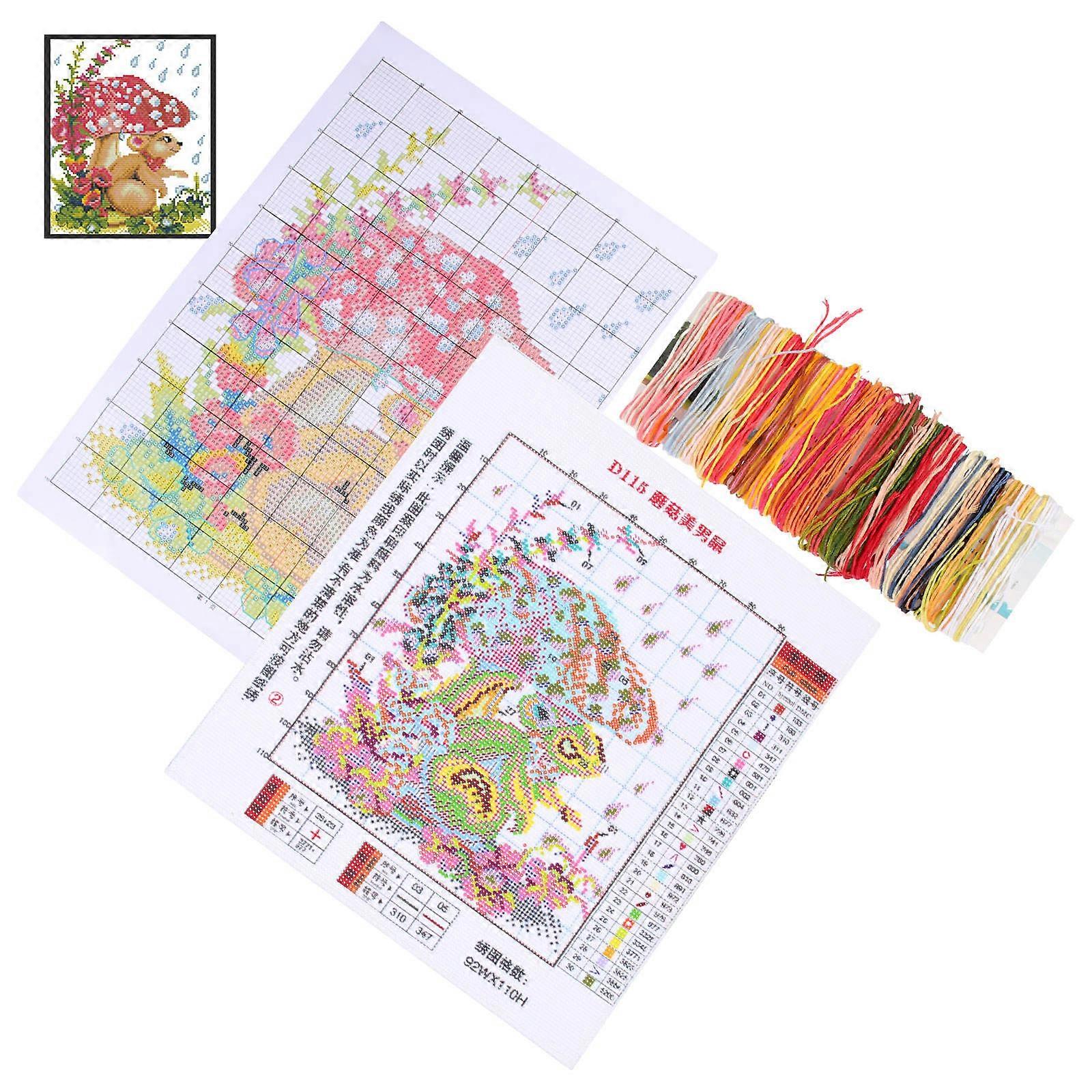Beginner Embroidery Kit Cross Stitching Kit for Decor 1Set Multi Color