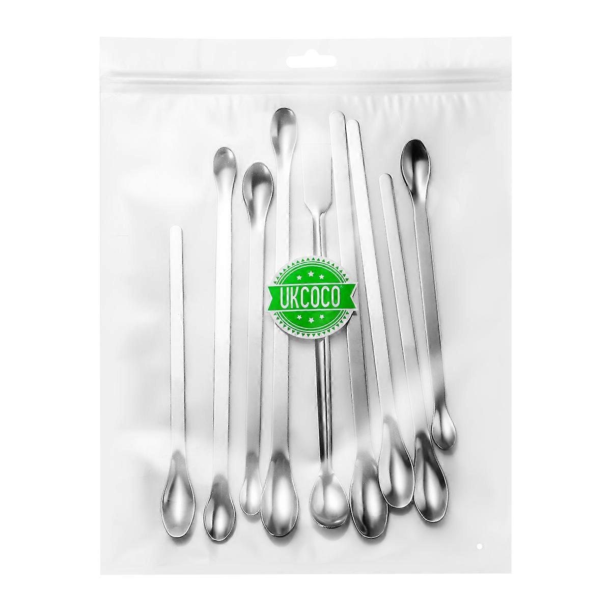 Mixing Spoon Stainless Steel Sampling Spoons for Sampling 2Pcs Silver