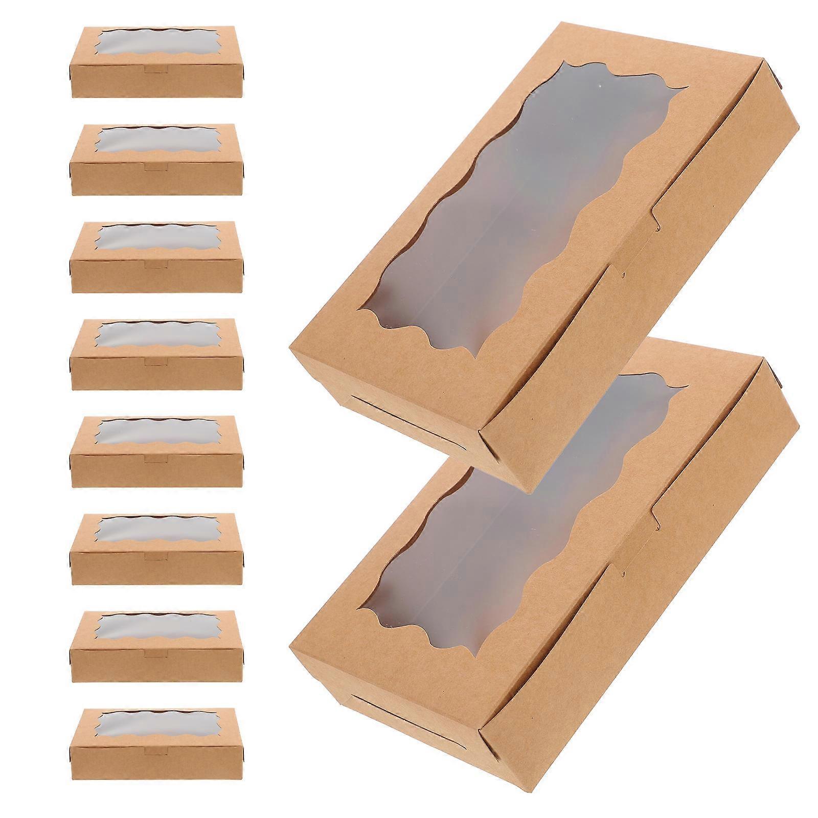 Paper Dessert Box Macaron Boxes for Storage Use 50Pcs Brown Cookie