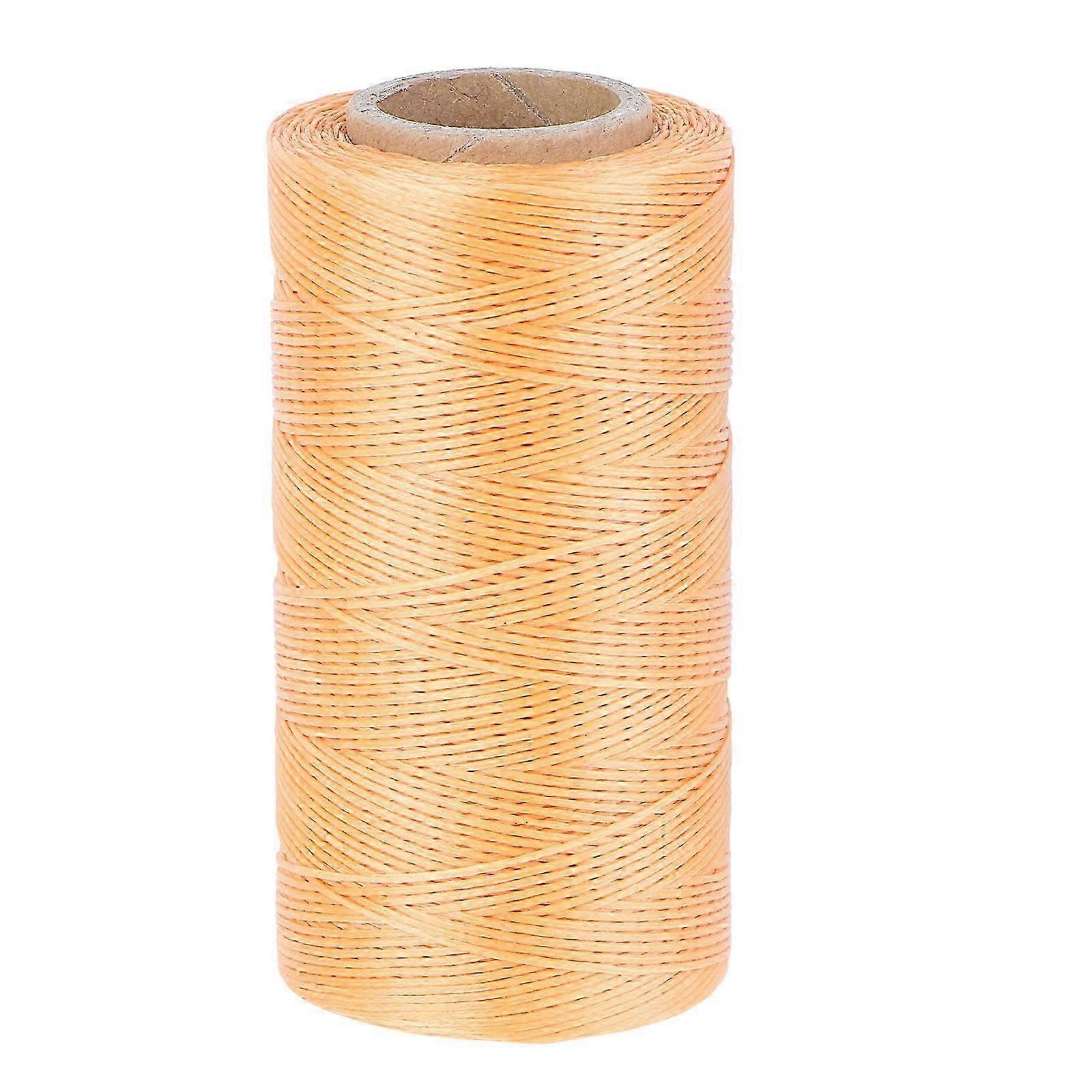 Waxed Flat Sewing Thread for Hand Stitching, 2Pcs Orange, Durable Polyester Cord