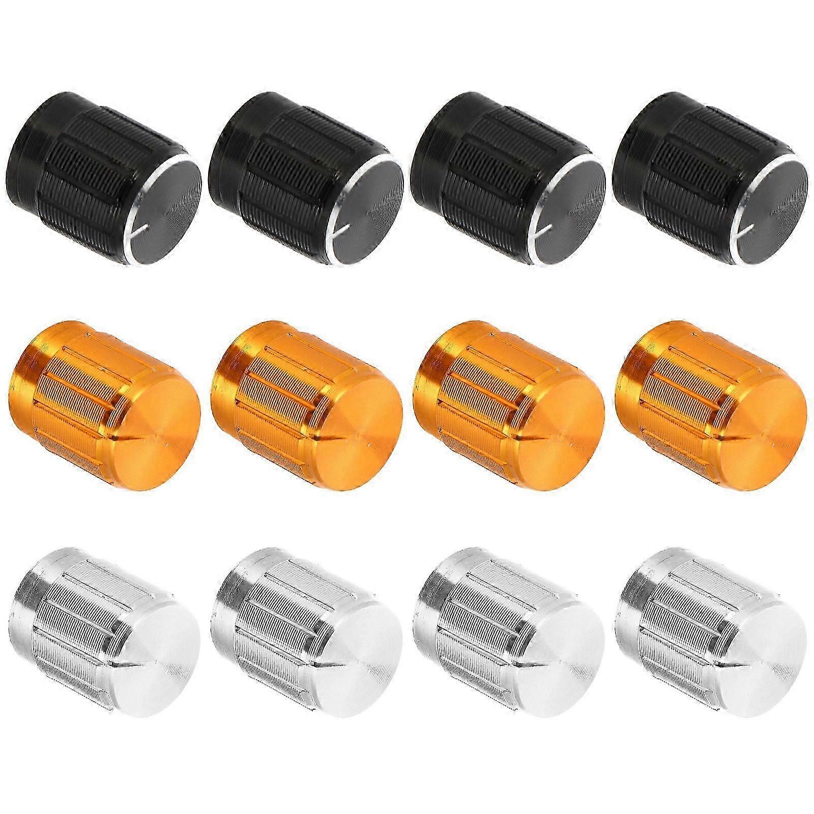 Volume Knob Replacement 12Pcs Rotary Potentiometer Knobs Alloy For Sound Equipment Electronics Assembly