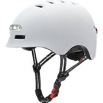 Bike Helmet for Adults Men Women with USB Rechargeable Light - White - Size M