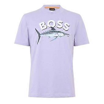 Boss miesten kalakuvioinen puuvillainen t-paita