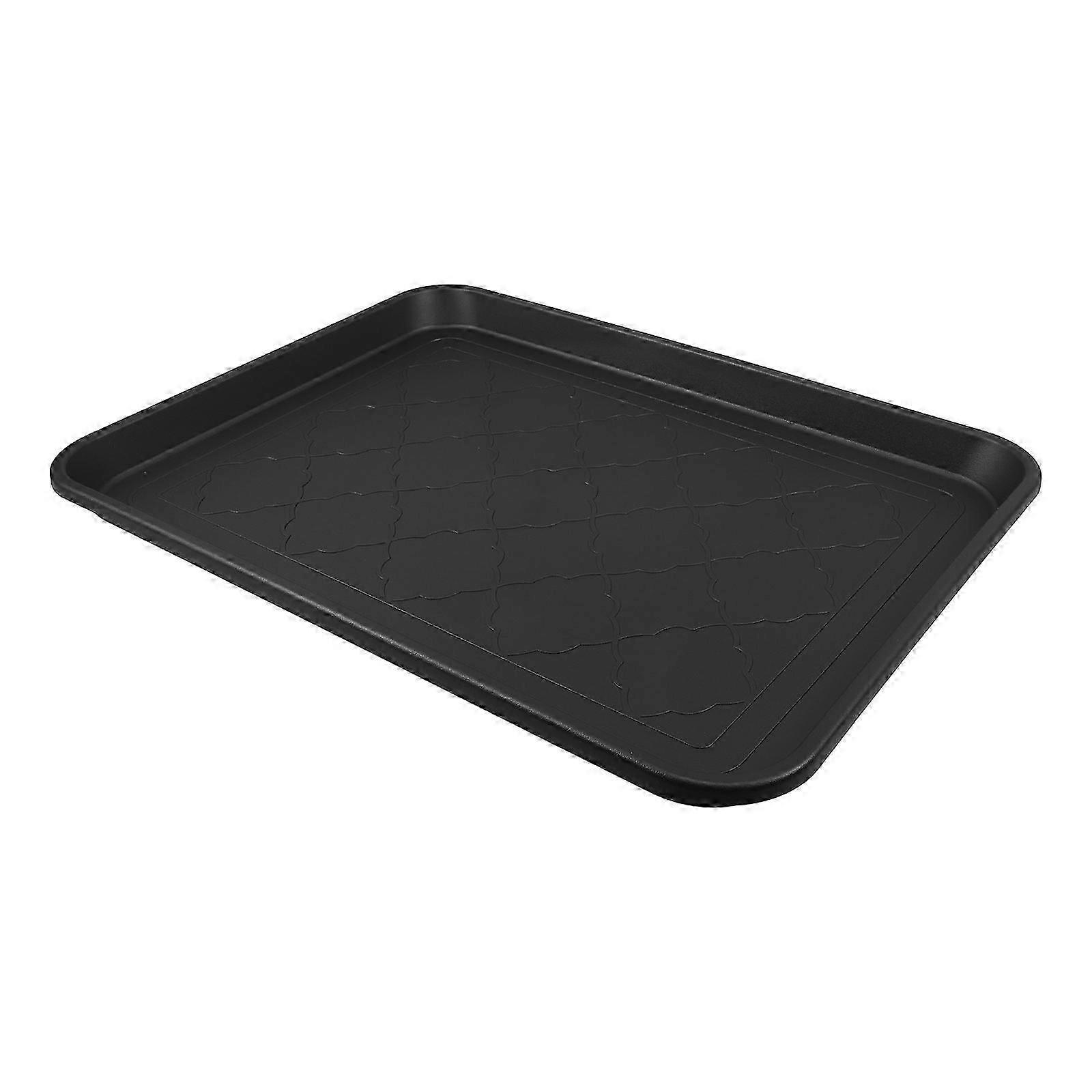 Black Rectangular Nonslip Boot Tray Mat for Entryway, 1 Pack