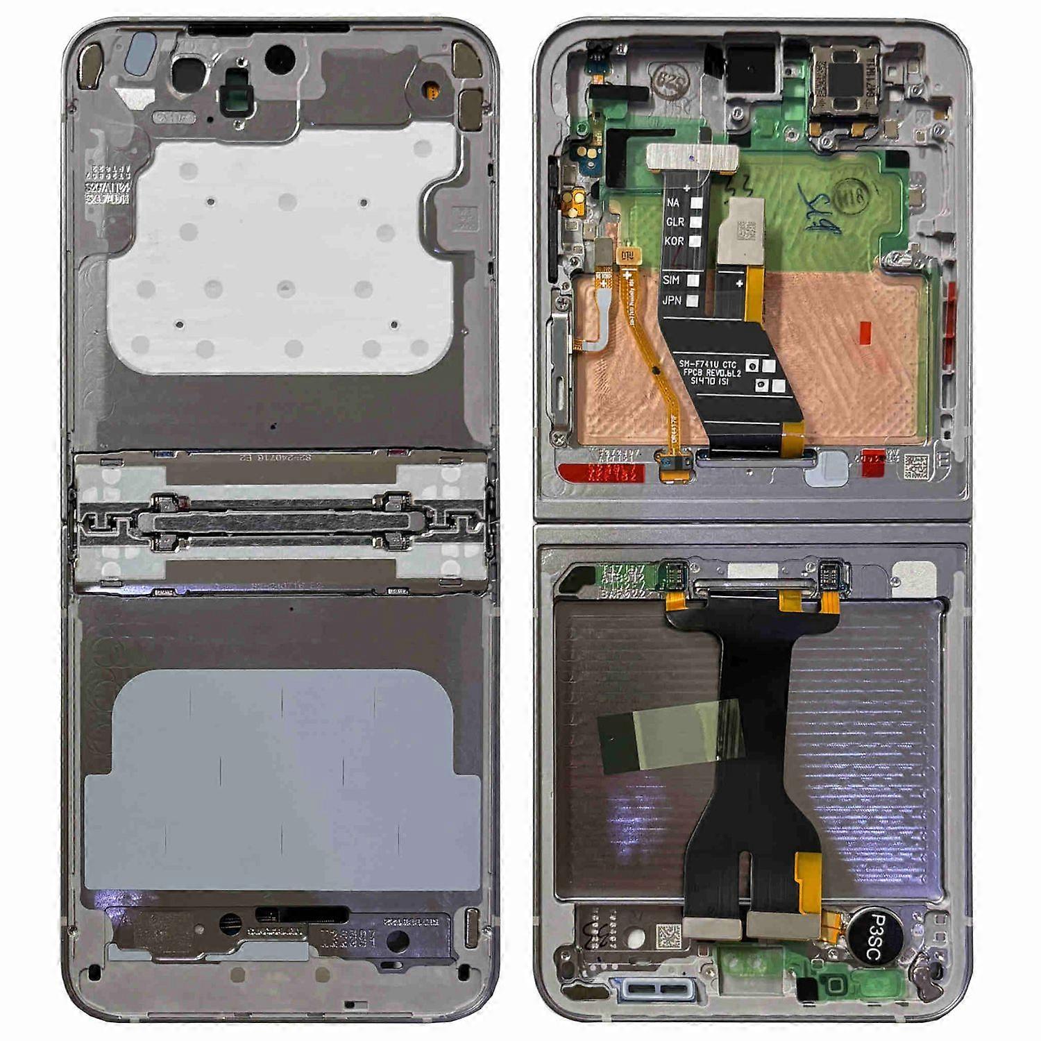 Samsung Display LCD Midframe for Galaxy Z Flip6 GH82-35016A Replacement Silver