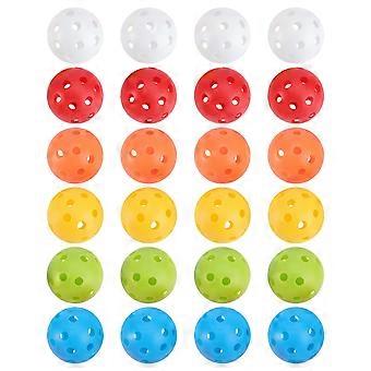 24 palline da allenamento in plastica perforata, colori assortiti, palline sportive cave per la pratica sportiva