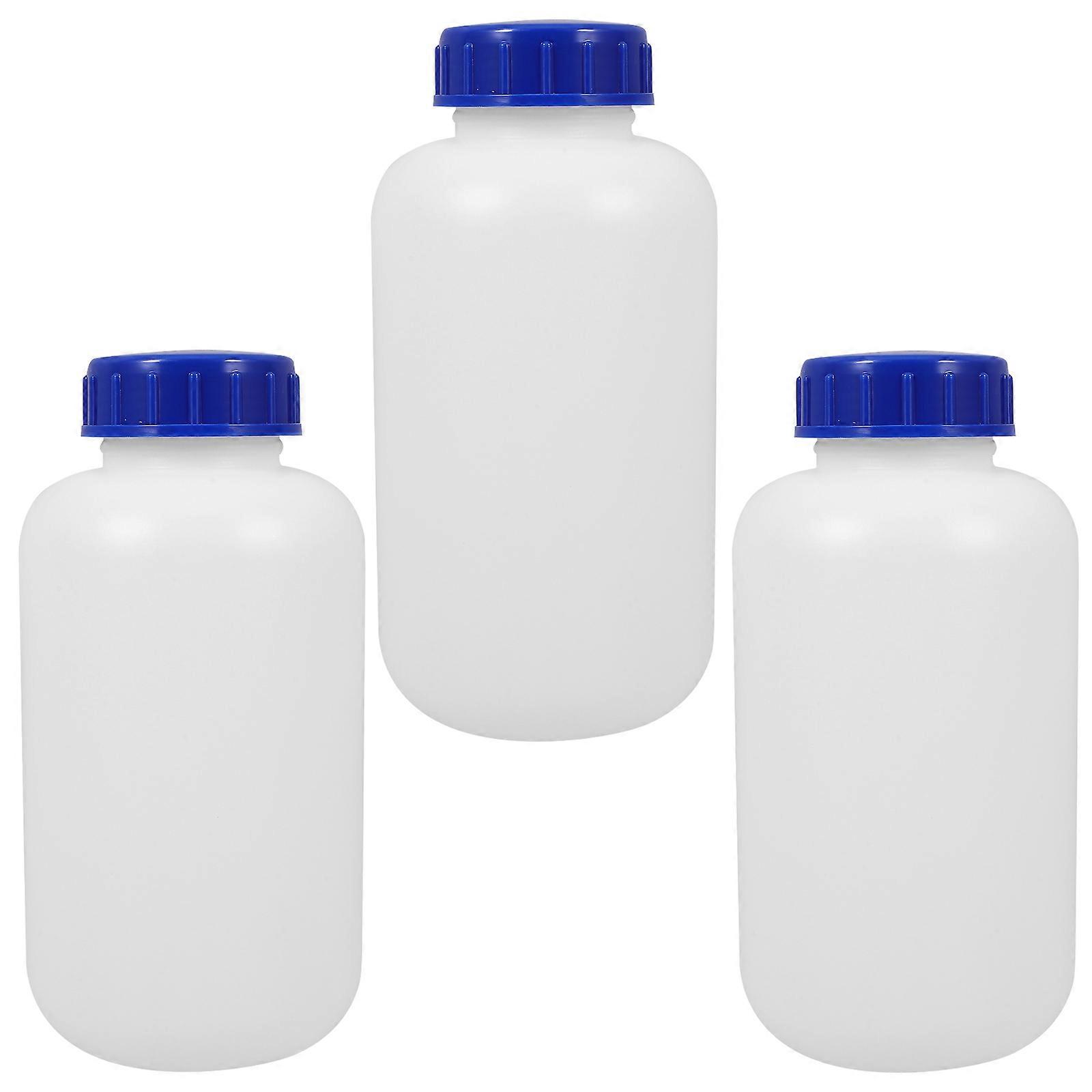 3pcs Reagent Bottles Empty Liquid Storage Bottles with Cap Refillable Sample Bottles(1L)