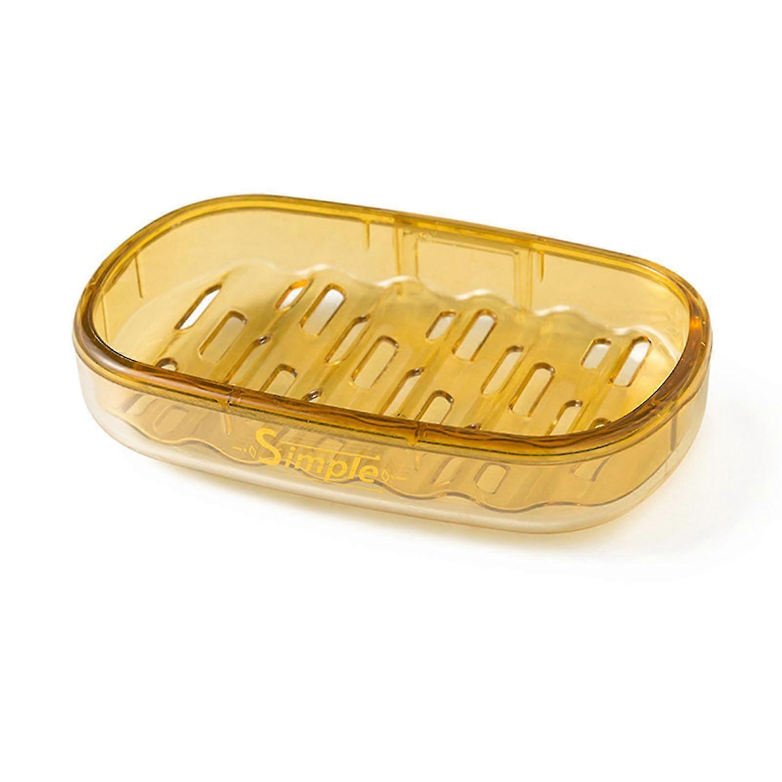 Light Luxury Double Layers Soaps Box Easy-install Draining Storage Box compatible with Bathroom 9dU