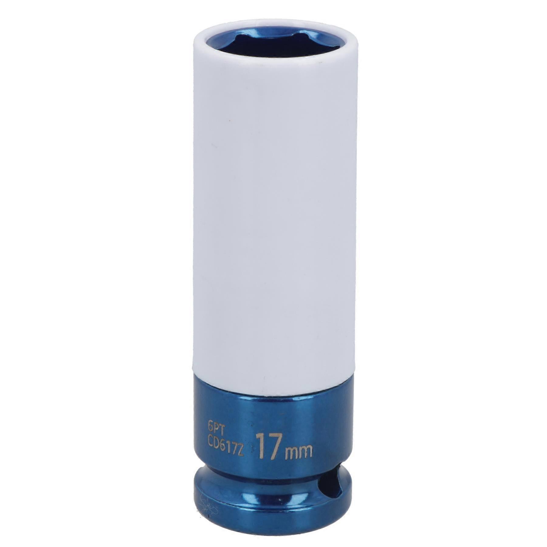 17mm 1/2" Drive Double Deep Alloy Wheel Nut Socket 6 Sided Single Hex
