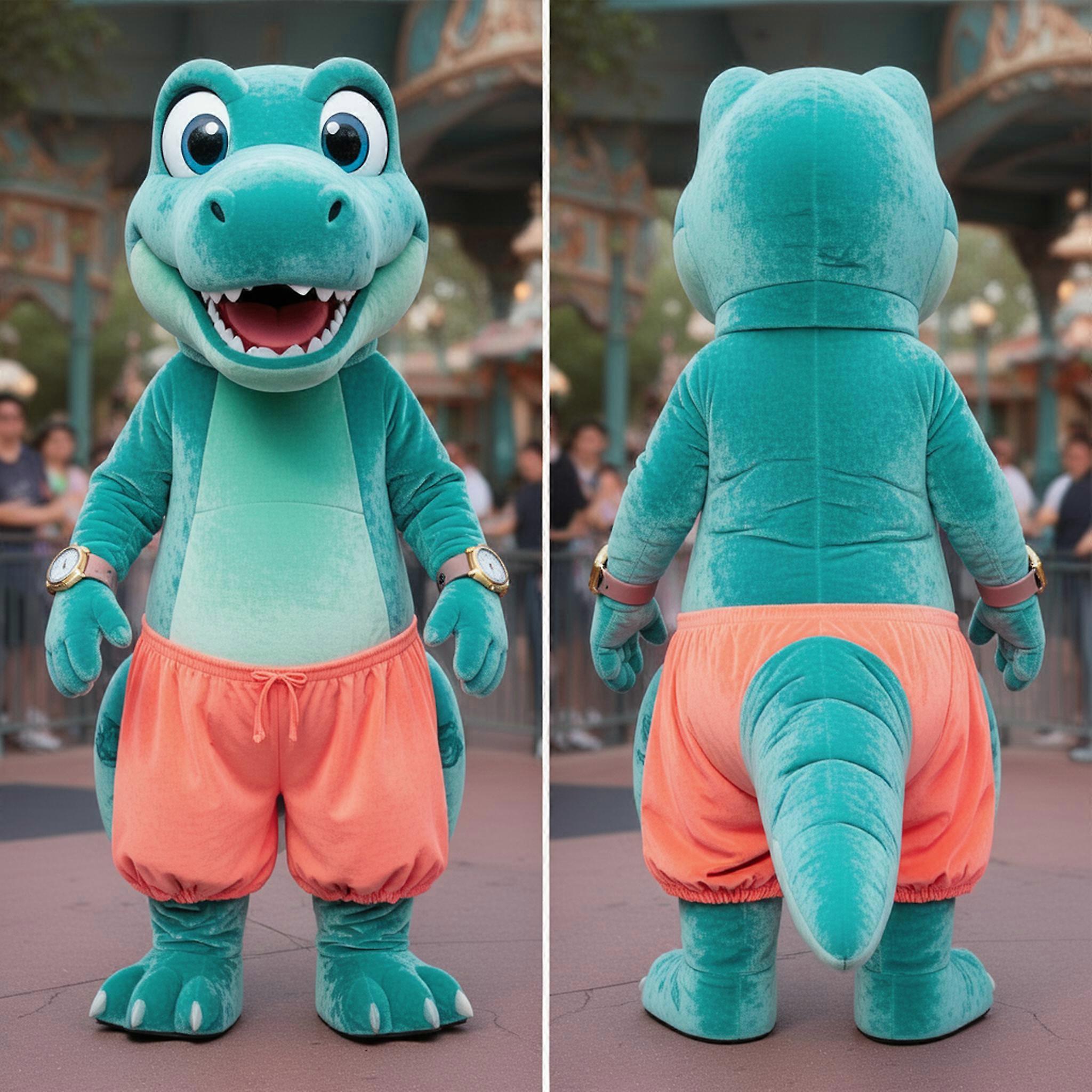 MASTICOT Turquoise Playful T Rex Mascot