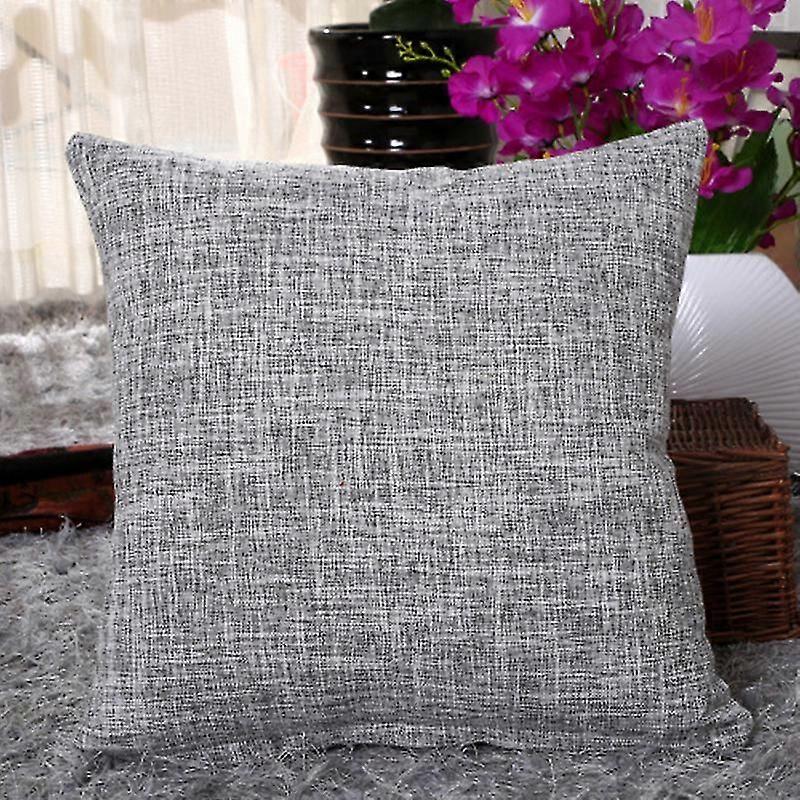 Linen Throw Pillow Cover Solid Plain Color Square / Rectangular Pillowcase for Couch Sofa Bed Car