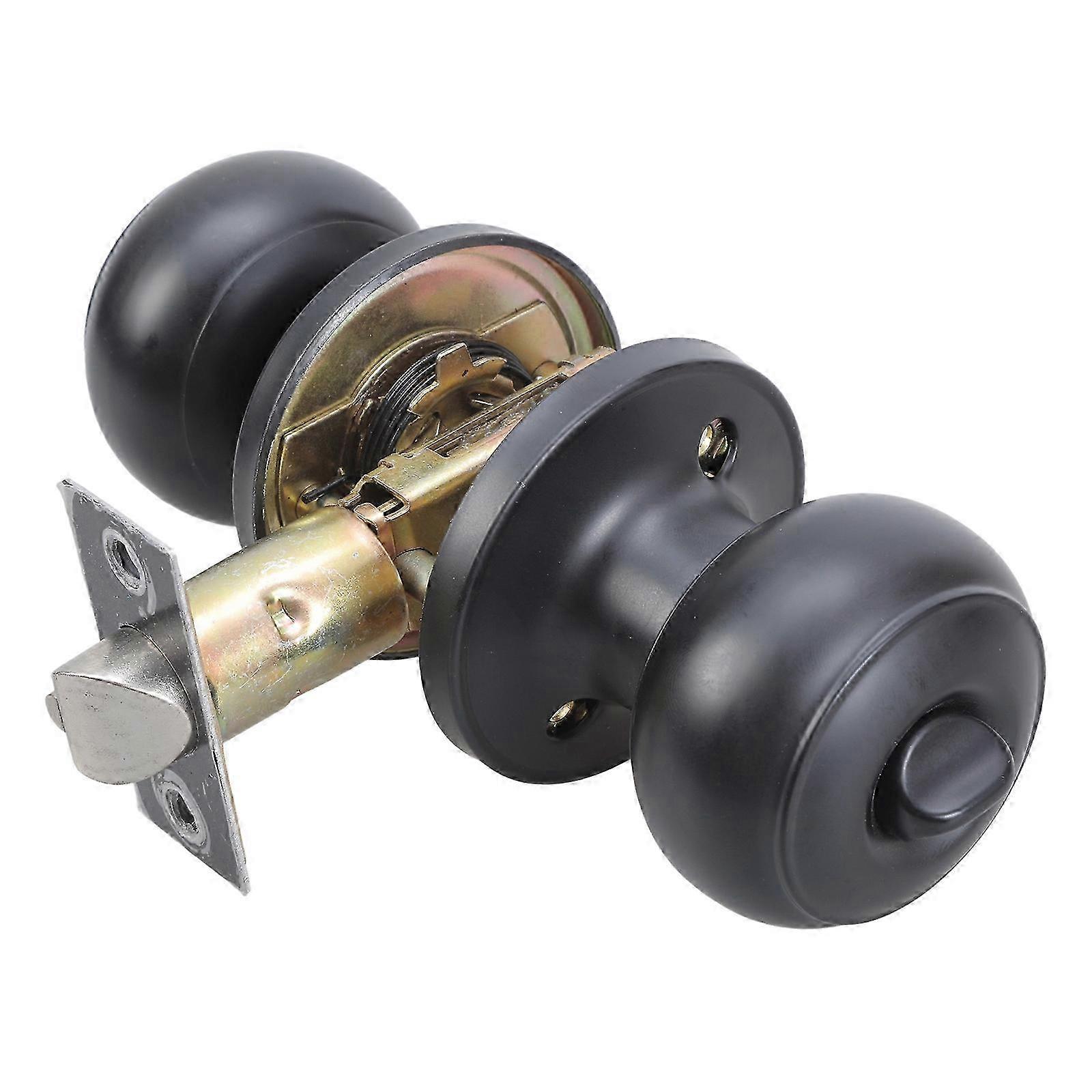 Multipurpose Contemporary Door Knobs Privacy Lock Square Rosettes Portable Accessory compatible with Bedroom or Bath Daily Use Black