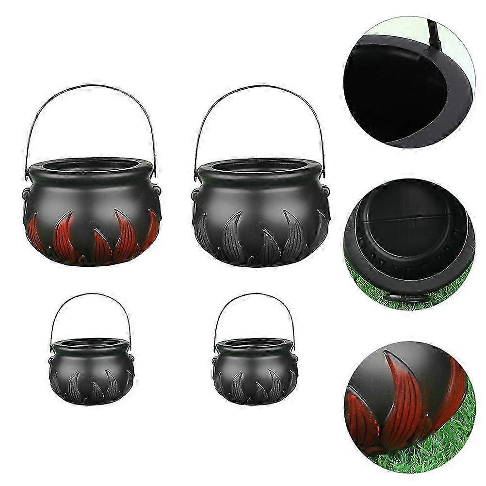 Witch Candy Jar Storage Pot 4Pcs Halloween Flame Candy Bucket