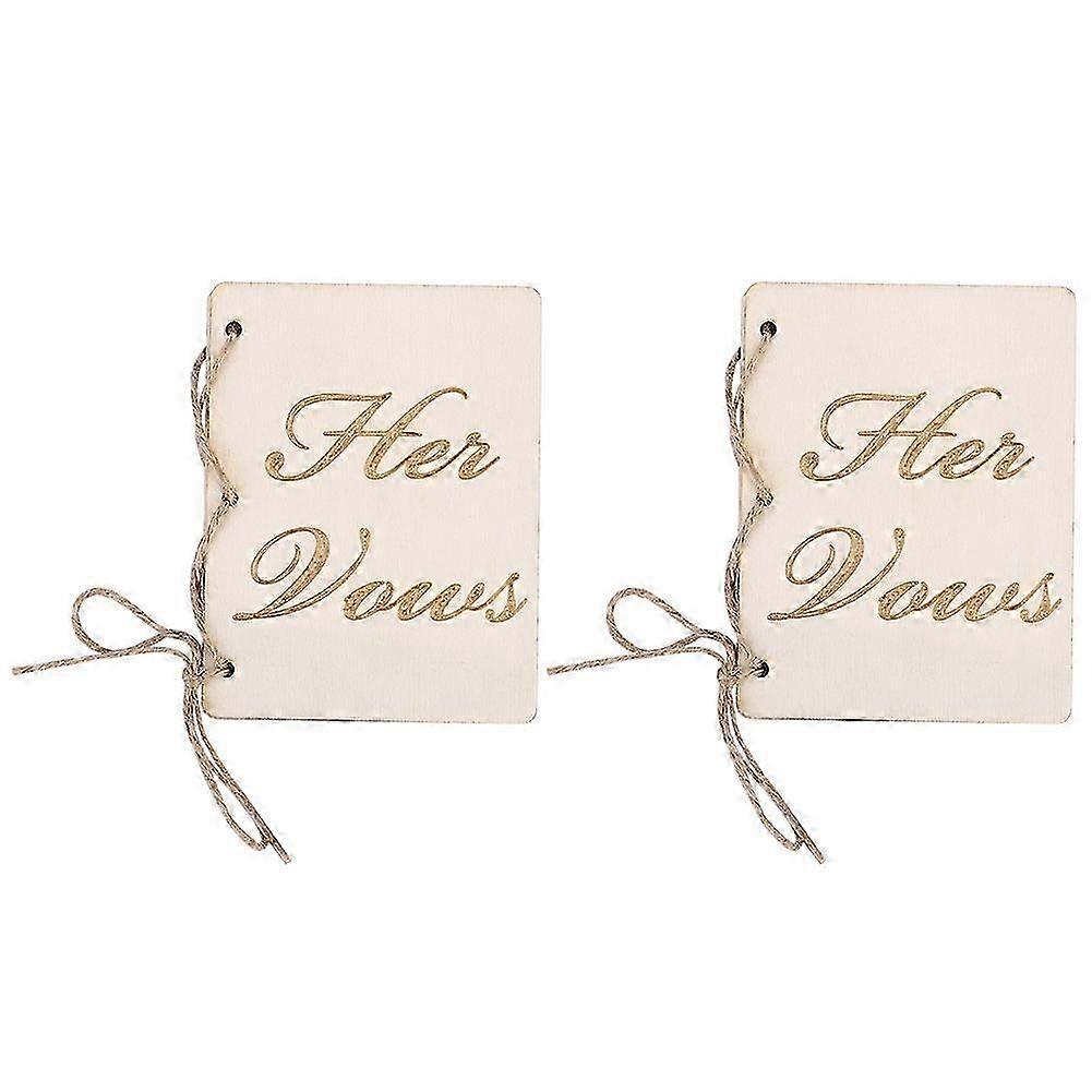 Hand-Tied Wooden Vow Booklets Set