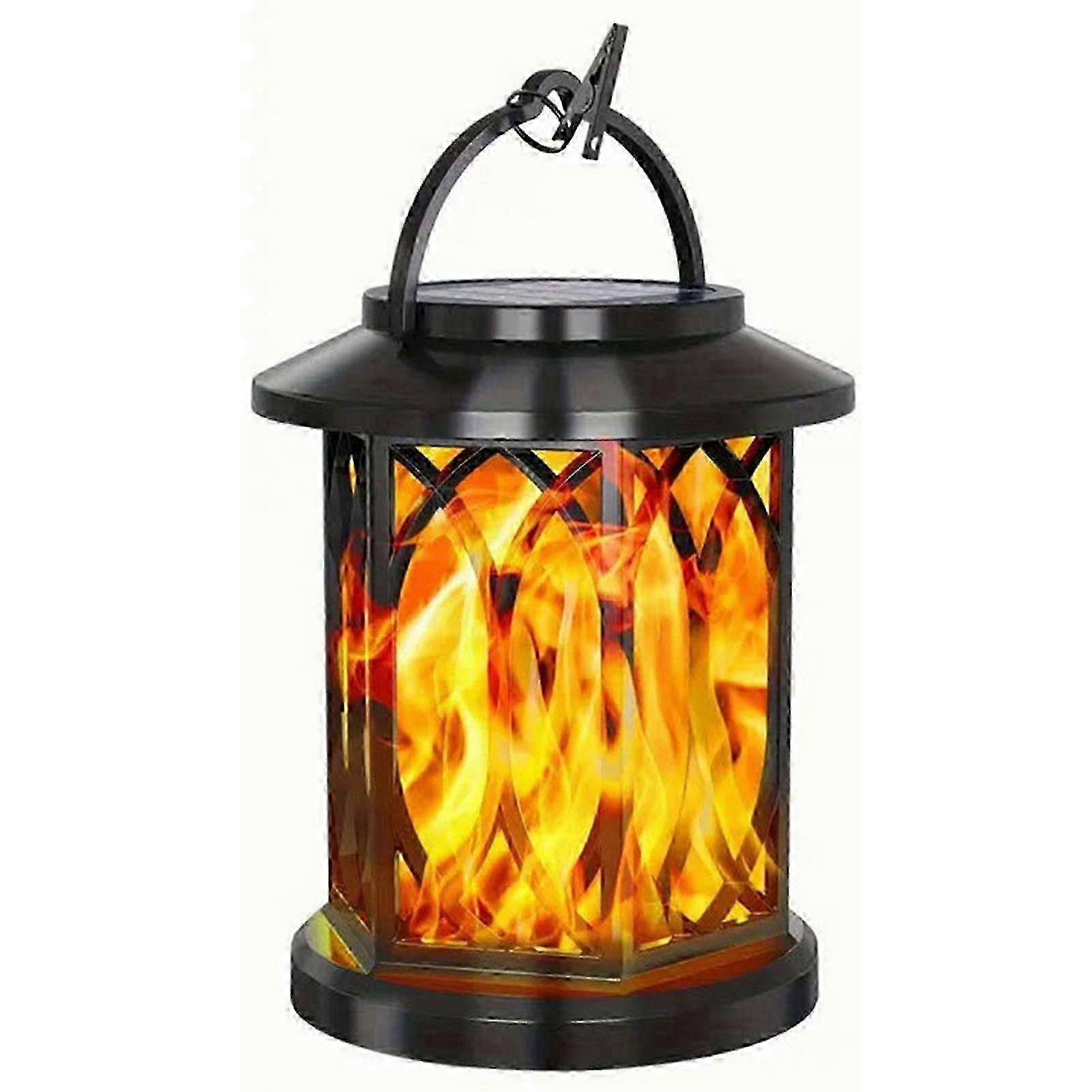 Solar Lantern with Flickering Flame Effect