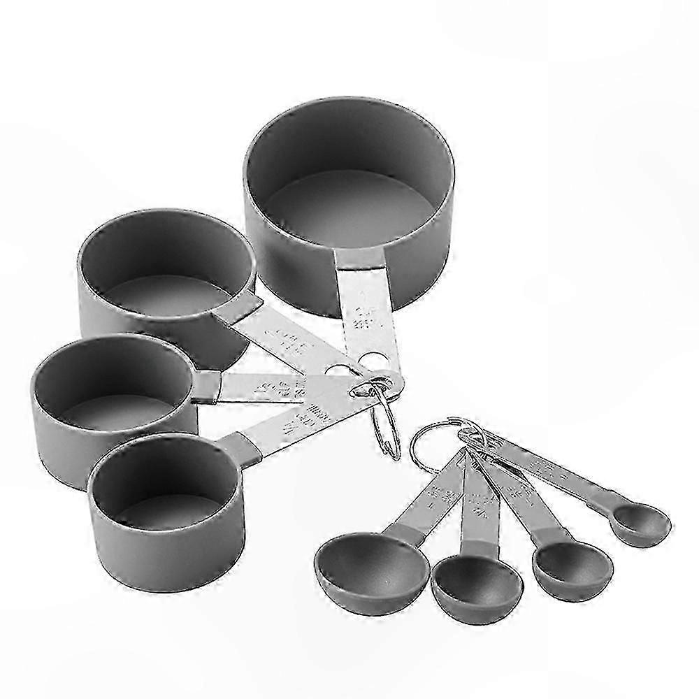 Stainless Steel Measuring Cups and Spoons, Stackable Kitchen Set with Handles