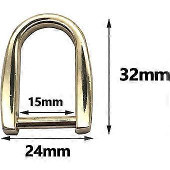 4 Pcs D-Rings Screw in Shackle 15mm Horseshoe Buckle Horseshoe Shape D Ring D-Shaped Metal Hoop Locking One Screwdriver Use for DIY Leather Craft Purs