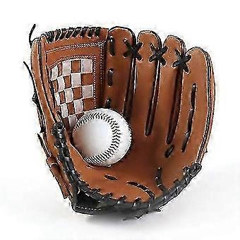 SZTXJ 1 x professional baseball and sports softball glove and baseball softball glove (10.5 inch brown + ball) ASG
