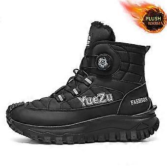 Grote herenschoenen voor de herfst/winter, met leren bovenkant, geschikt voor buitensporten, bergbeklimmen en als pluche, verdikte, warme sneeuwlaarzen van katoen.