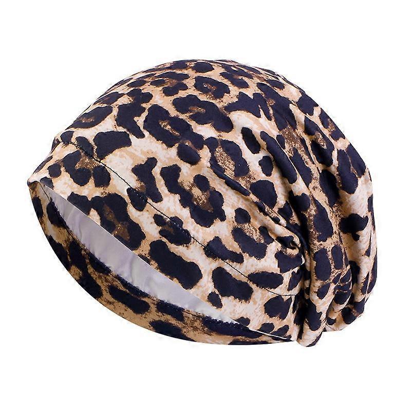 New double-layer nightcap, satin-lined pullover cap, stacking cap, printed chemotherapy cap JDU-B