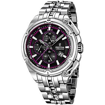 Festina kiertue Ranskassa katsella analoginen mies kvartsi ruostumattomasta teräksestä ranne koru F16881/6
