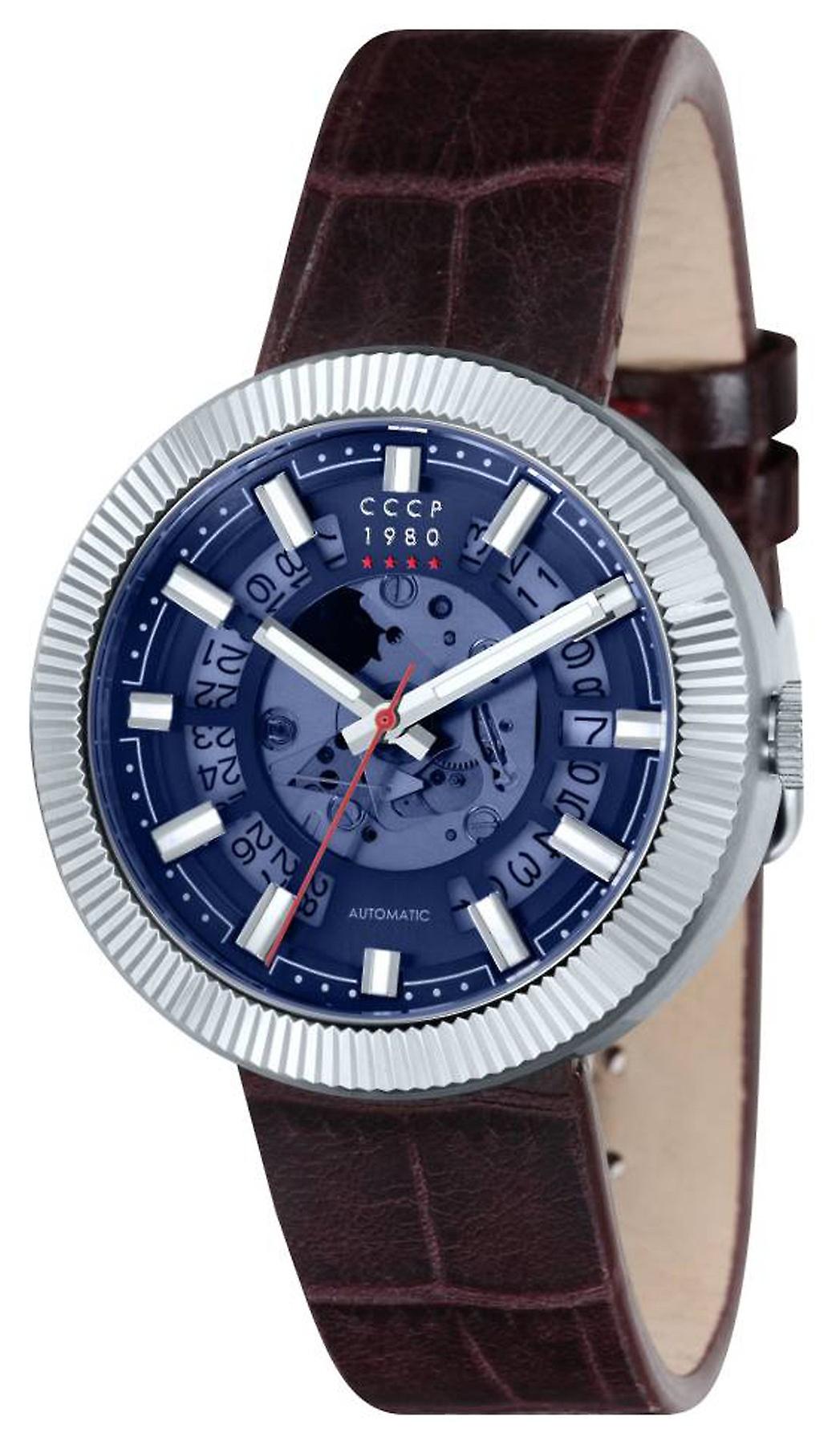 Monino s cp-7025-02 Klocka för Analog Kvarts Män med Cowhide Armband CP-7025-02