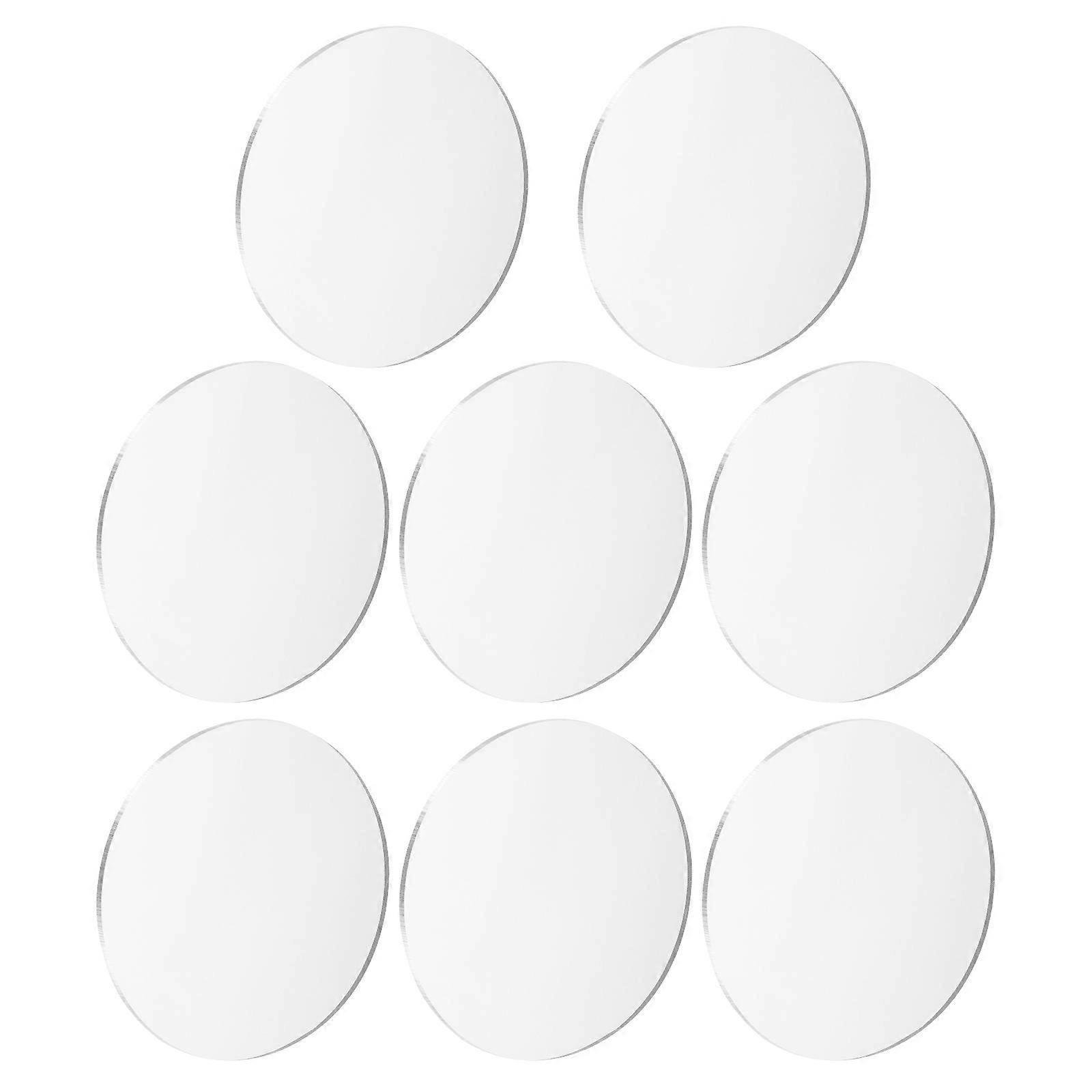 Silver Round Mirror Sheets for Makeup Mirror Replacement 8Pcs Acrylic