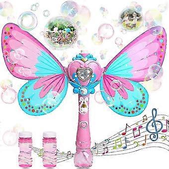 Macchina per bolle per bambini | Soffiatore a bacchetta Butterfly Bubbles per bambini 1000+ bolle al minuto | Regalo per le ragazze Bubble Solution incluso