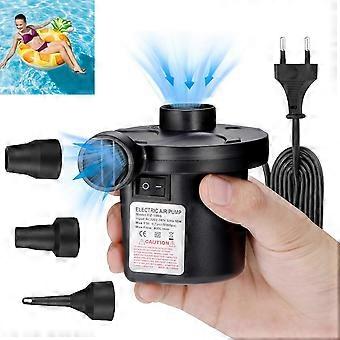Electric air pump, 2-in-1 portable air pump, air mattress with 3 nozzles.