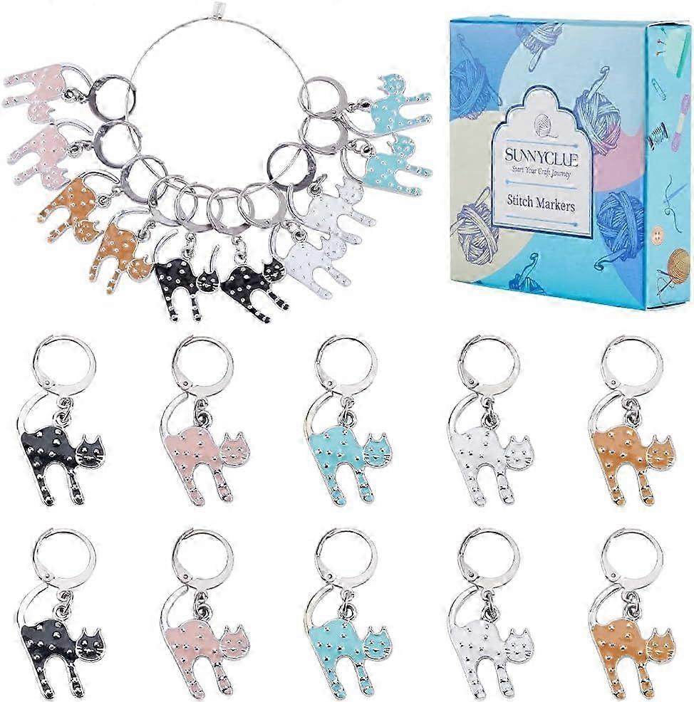 Cute Cat Enamel Stitch Markers