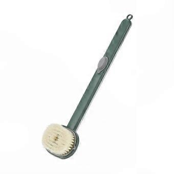 Bath Brush Long Handle with Built-in Soap Dispenser, Nylon Bristles Back Scrubber for Shower, Green