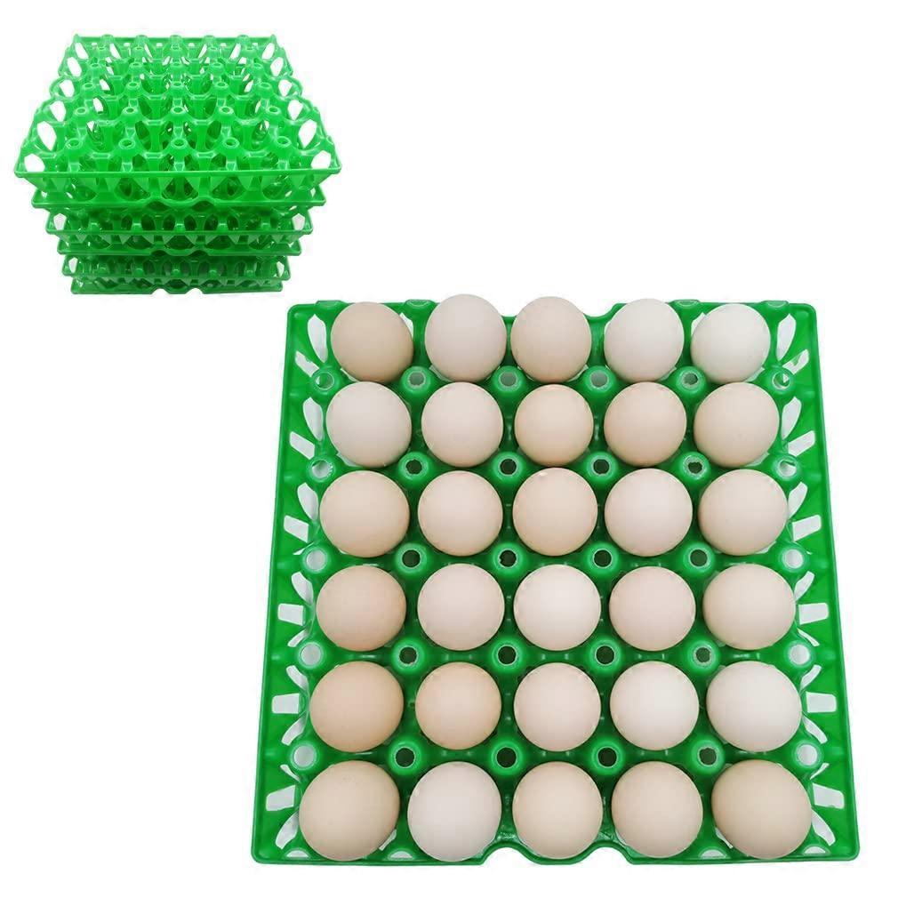 6Pack Plastic Egg Incubator Trays 30Egg Capacity Stackable Reusable Chicken Duck Storage Rack