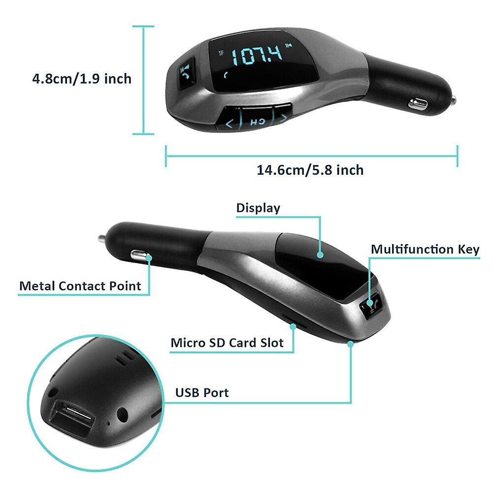Lcd Display Car Bluetooth Kit Handsfree Call Fm Radio Mp3 Player