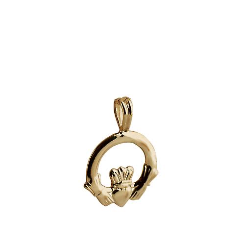 9ct Gold 20x15mm plain Claddagh Pendant
