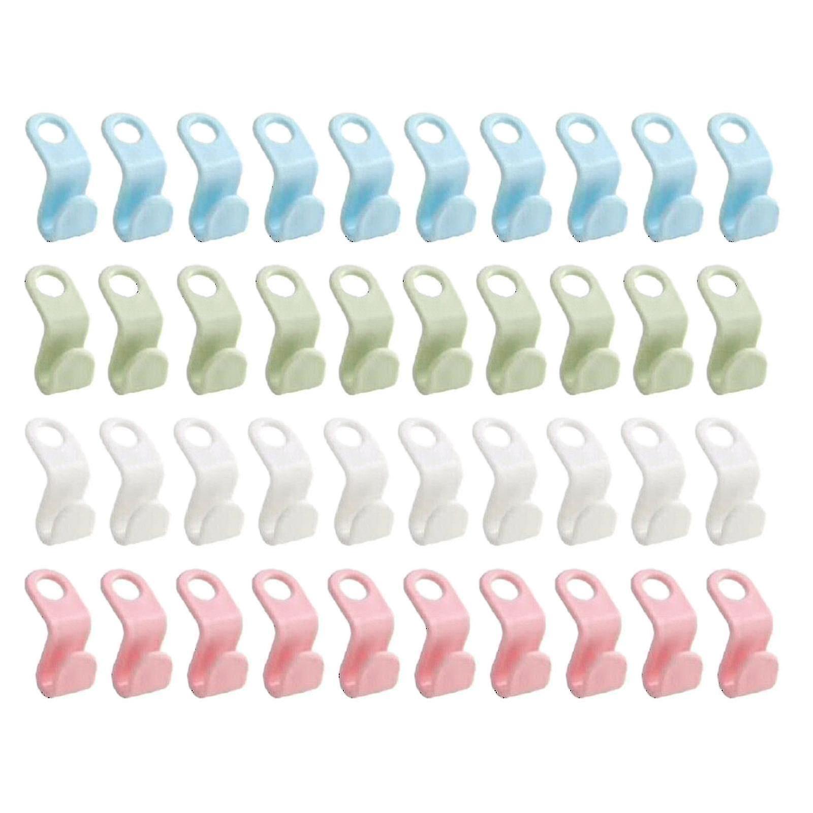 40 Pcs Clothes Hanger Connector Hooks Closet Hangers Organizer Space-saving Clip
