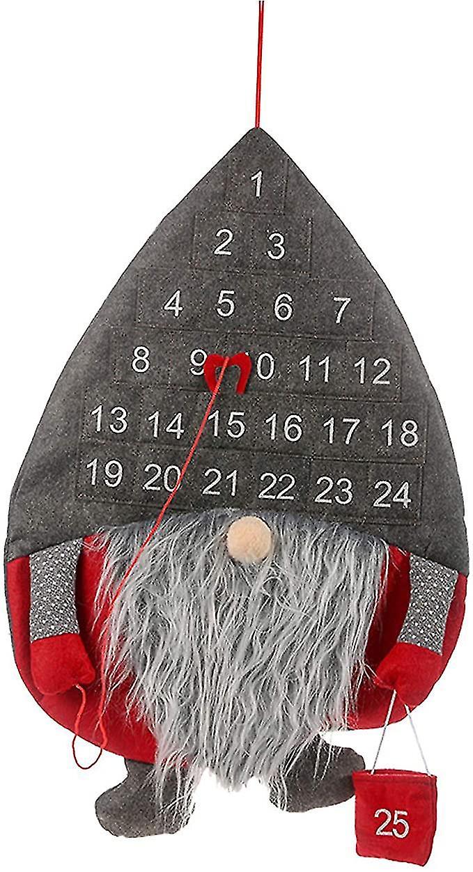 Christmas Countdown Calendar 24 Days Fabric Forest Old Man Advent Calendar Ornament Christmas Tree, 