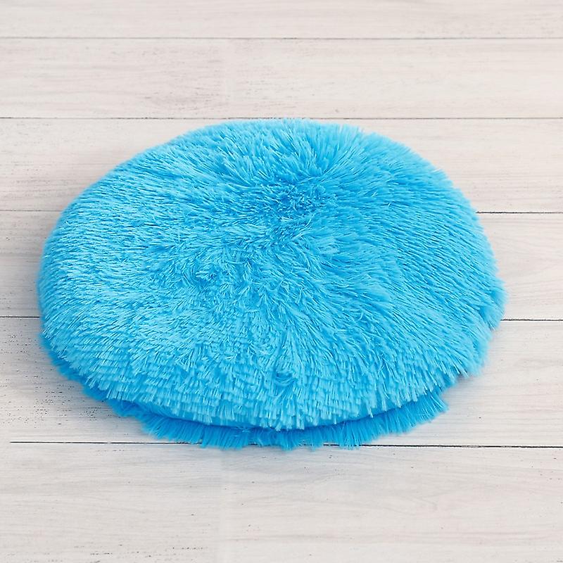 Plush Cat Bed Mats Round Pet Bed For Small Dogs Soft Fleece Sleeping Mat Pet Nest Cushion Blue