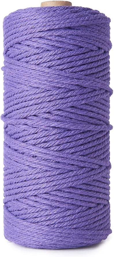 Corde torsadée 100% coton naturel 1/12 « , 1/8 », 1/6 », 1/5 » (violet 3mm (1/8 pouce x 328 pieds))