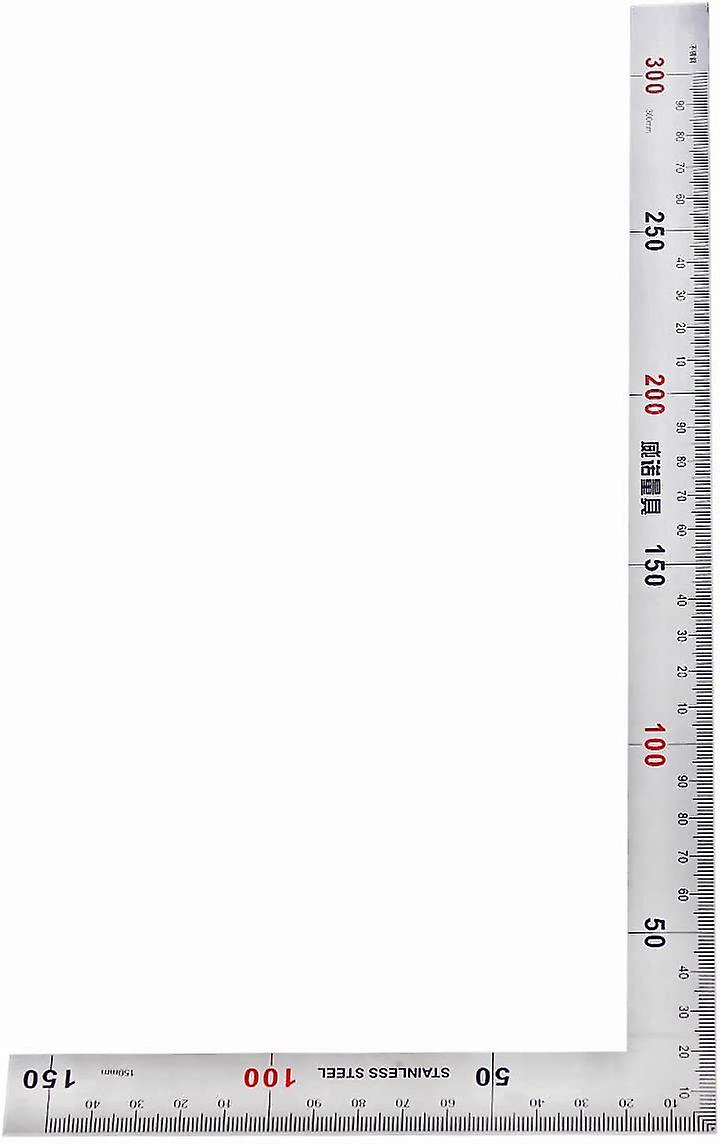 Pxcl Stainless 90 Degree L Shape Square Ruler Double Sided Ruler Metal Ruler 150 X 300 Mm