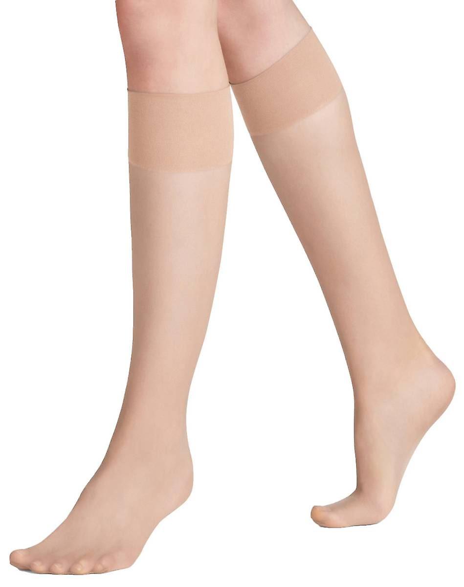 Falke Pure Matt 20 Denier Knee High Stockings - Crystal Cream