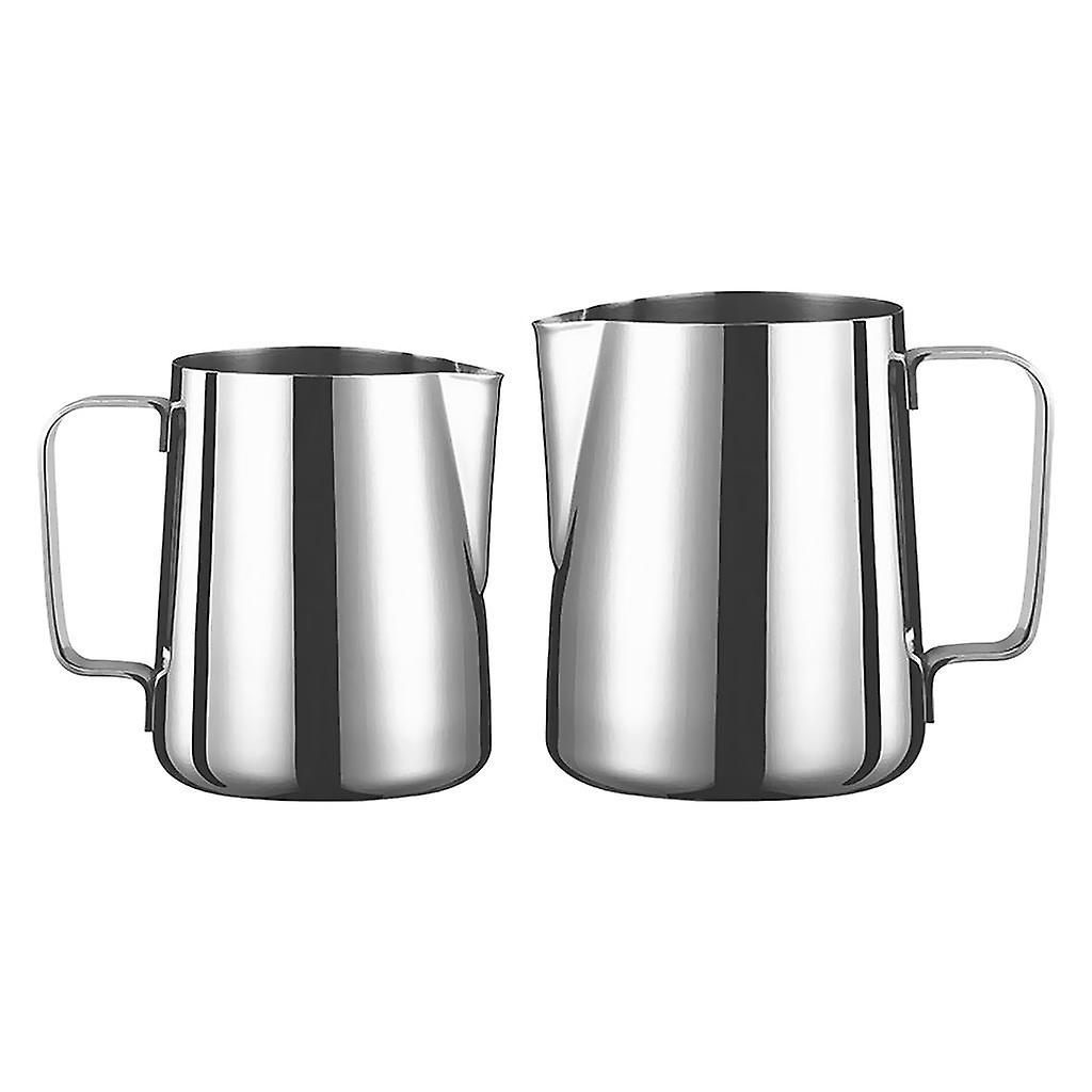 2x Espresso Lait Inoxydable Moussage Pichet Vapeur Lait Latte Cruches 33oz, 50oz